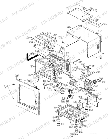 Взрыв-схема микроволновой печи Voss Electrolux MOA4326RF - Схема узла Section 1